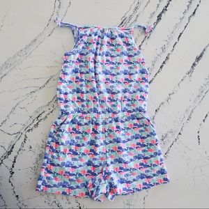 Vineyard Vines Girls’ Candy Whale Print Romper Size 7-8